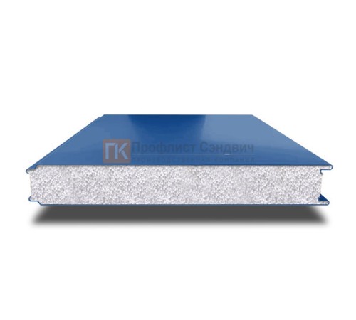 Сэндвич панели гладкие с пенополистиролом, ширина 1200 мм, толщина 200 мм, 0.5/0.5, RAL5005
