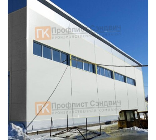 Сэндвич панели гладкие с минеральной ватой, ширина 1000 мм, толщина 40 мм, 0.5/0.5, RAL7035