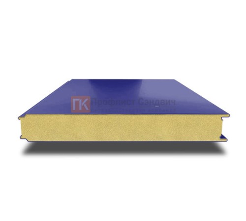 Сэндвич панели гладкие с пенополиизоциануратом, ширина 1200 мм, толщина 120 мм, 0.5/0.5, RAL5002