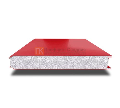 Сэндвич панели гладкие с пенополистиролом, ширина 1000 мм, толщина 30 мм, 0.5/0.5, RAL3020