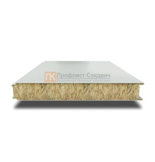 Сэндвич панели гладкие с минеральной ватой, ширина 1200 мм, толщина 60 мм, 0.5/0.5, RAL7035