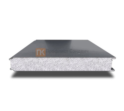 Сэндвич панели гладкие с пенополистиролом, ширина 1000 мм, толщина 250 мм, 0.5/0.5, RAL7024