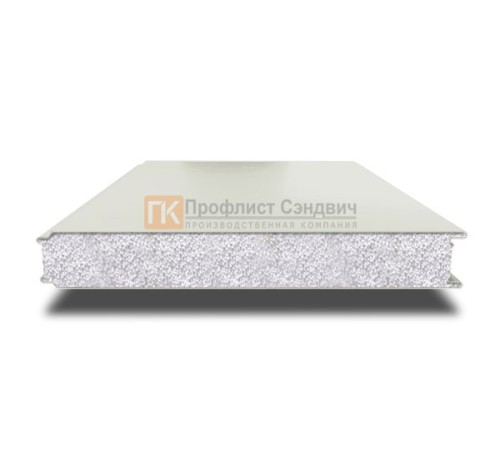 Сэндвич панели гладкие с пенополистиролом, ширина 1200 мм, толщина 30 мм, 0.5/0.5, RAL9002