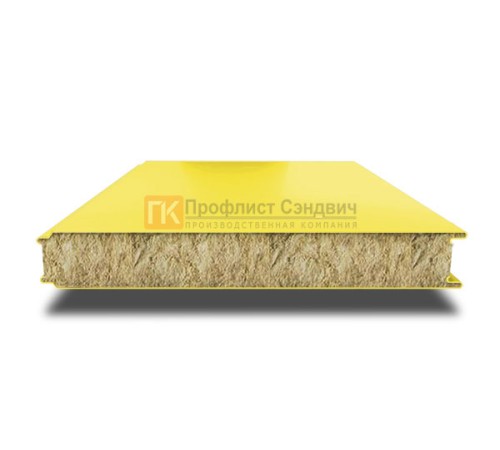Сэндвич панели гладкие с минеральной ватой, ширина 1000 мм, толщина 120 мм, 0.5/0.5, RAL1018