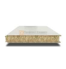 Сэндвич панели гладкие с минеральной ватой, ширина 1200 мм, толщина 60 мм, 0.5/0.5, RAL9002