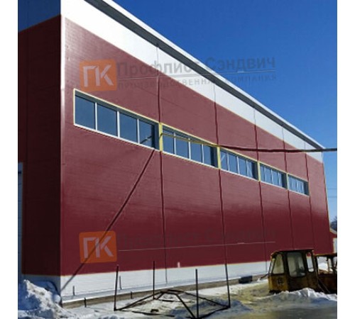 Сэндвич панели гладкие с минеральной ватой, ширина 1000 мм, толщина 30 мм, 0.5/0.5, RAL3005