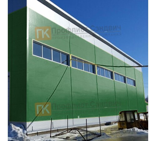 Сэндвич панели гладкие с пенополистиролом, ширина 1200 мм, толщина 30 мм, 0.5/0.5, RAL6002