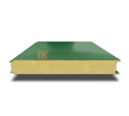 Сэндвич панели гладкие с пенополиуретаном, ширина 1200 мм, толщина 150 мм, 0.5/0.5, RAL6002