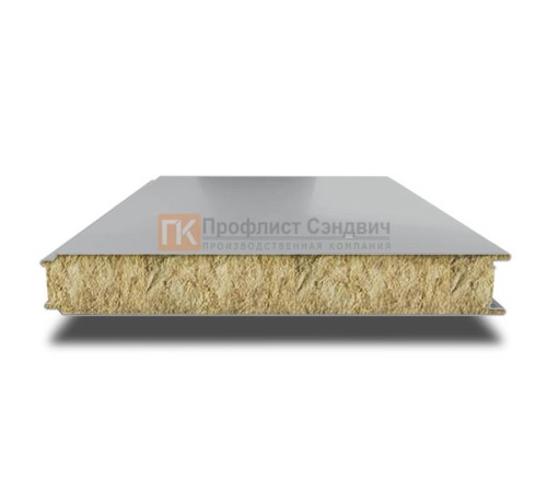 Сэндвич панели гладкие с минеральной ватой, ширина 1200 мм, толщина 100 мм, 0.5/0.5, RAL7004