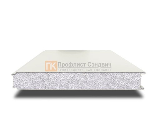 Сэндвич панели гладкие с пенополистиролом, ширина 1000 мм, толщина 250 мм, 0.5/0.5, RAL9003