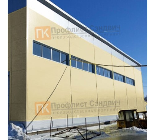 Сэндвич панели гладкие с пенополистиролом, ширина 1000 мм, толщина 100 мм, 0.5/0.5, RAL1014