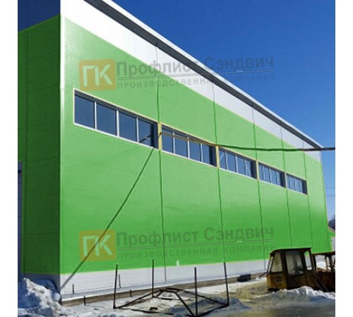 Сэндвич панели гладкие с минеральной ватой, ширина 1200 мм, толщина 80 мм, 0.5/0.5, RAL6018