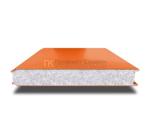 Сэндвич панели гладкие с пенополистиролом, ширина 1200 мм, толщина 150 мм, 0.5/0.5, RAL2004