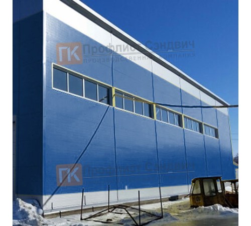 Сэндвич панели гладкие с пенополиизоциануратом, ширина 1000 мм, толщина 10 мм, 0.5/0.5, RAL5005