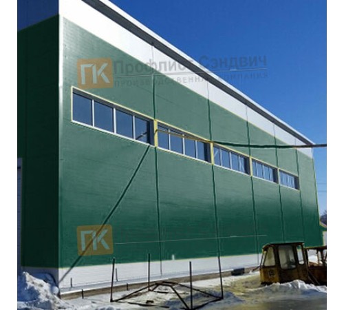 Сэндвич панели гладкие с пенополиизоциануратом, ширина 1200 мм, толщина 20 мм, 0.5/0.5, RAL6005