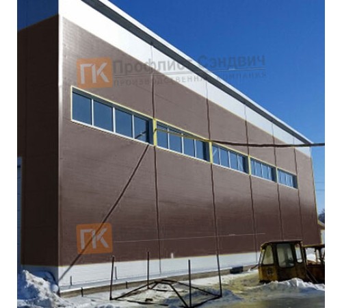 Сэндвич панели гладкие с пенополистиролом, ширина 1000 мм, толщина 40 мм, 0.5/0.5, RAL8017