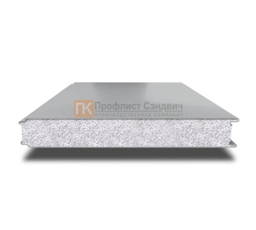 Сэндвич панели гладкие с пенополистиролом, ширина 1000 мм, толщина 10 мм, 0.5/0.5, RAL7004