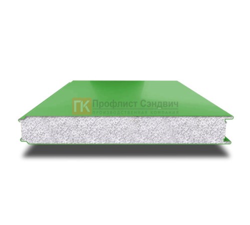 Сэндвич панели гладкие с пенополистиролом, ширина 1000 мм, толщина 40 мм, 0.5/0.5, RAL6018