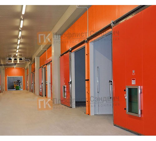 Сэндвич-панель для холодильных камер с минеральной ватой, ширина 1200 мм, толщина 100 мм, 0.5/0.5, RAL2004