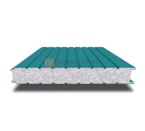 Сэндвич-панель для холодильных камер с пенополистиролом, ширина 1200 мм, толщина 120 мм, 0.5/0.5, RAL5021