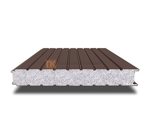 Сэндвич-панель для холодильных камер с пенополистиролом, ширина 1200 мм, толщина 40 мм, 0.5/0.5, RAL8017