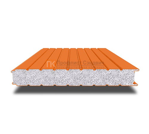 Сэндвич-панель для холодильных камер с пенополистиролом, ширина 1000 мм, толщина 20 мм, 0.5/0.5, RAL2004