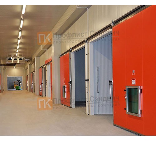 Сэндвич-панель для холодильных камер с минеральной ватой, ширина 1200 мм, толщина 80 мм, 0.5/0.5, RAL1014