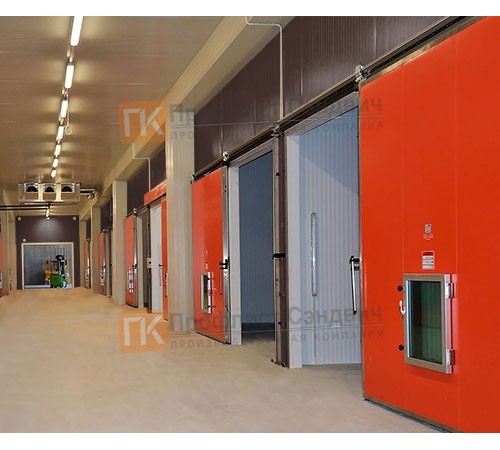 Сэндвич-панель для холодильных камер с пенополиуретаном, ширина 1200 мм, толщина 120 мм, 0.5/0.5, RAL8017