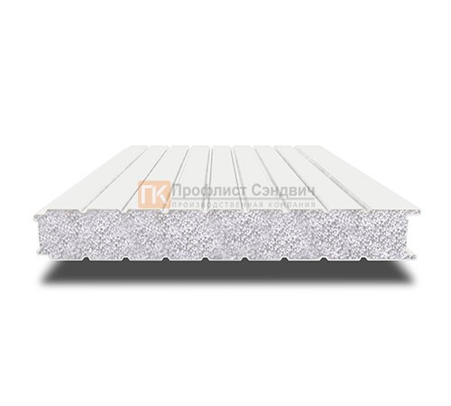 Сэндвич-панель для холодильных камер с пенополистиролом, ширина 1000 мм, толщина 120 мм, 0.5/0.5, RAL9003