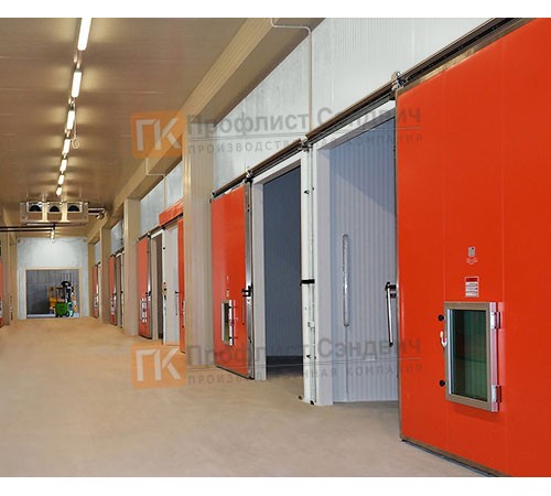 Сэндвич-панель для холодильных камер с минеральной ватой, ширина 1200 мм, толщина 10 мм, 0.5/0.5, RAL7035