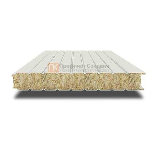 Сэндвич-панель для холодильных камер с минеральной ватой, ширина 1000 мм, толщина 60 мм, 0.5/0.5, RAL9002