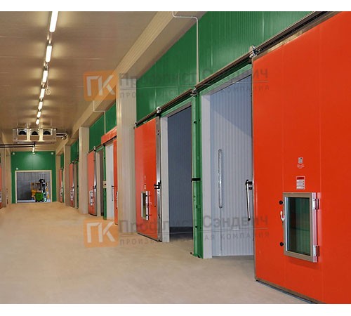 Сэндвич-панель для холодильных камер с пенополиизоциануратом, ширина 1000 мм, толщина 10 мм, 0.5/0.5, RAL6002