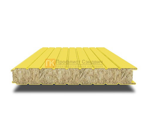 Сэндвич-панель для холодильных камер с минеральной ватой, ширина 1200 мм, толщина 150 мм, 0.5/0.5, RAL1018