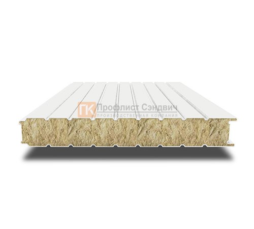 Сэндвич-панель для холодильных камер с минеральной ватой, ширина 1000 мм, толщина 180 мм, 0.5/0.5, RAL9003