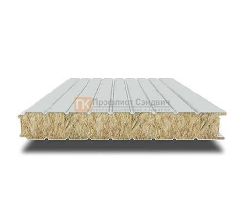 Сэндвич-панель для холодильных камер с минеральной ватой, ширина 1000 мм, толщина 80 мм, 0.5/0.5, RAL7035