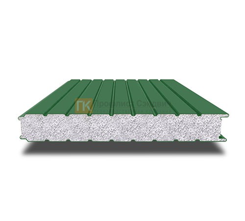 Сэндвич-панель для холодильных камер с пенополистиролом, ширина 1000 мм, толщина 60 мм, 0.5/0.5, RAL6002