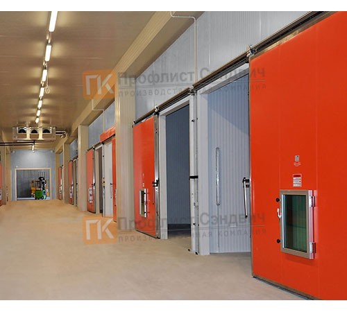 Сэндвич-панель для холодильных камер с минеральной ватой, ширина 1200 мм, толщина 60 мм, 0.5/0.5, RAL7004