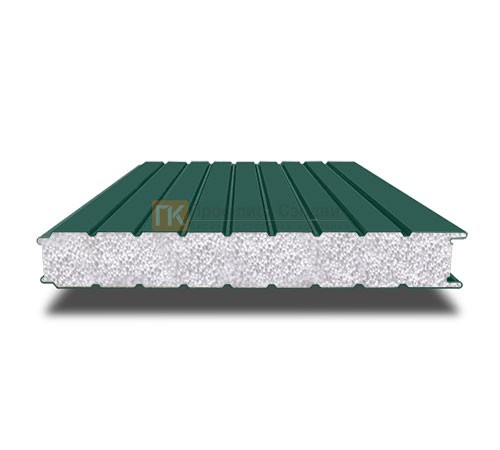 Сэндвич-панель для холодильных камер с пенополистиролом, ширина 1200 мм, толщина 150 мм, 0.5/0.5, RAL6005