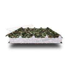 Сэндвич панели кровельные с пенополистиролом, ширина 1200 мм, толщина 100 мм, 0.5/0.5, милитари