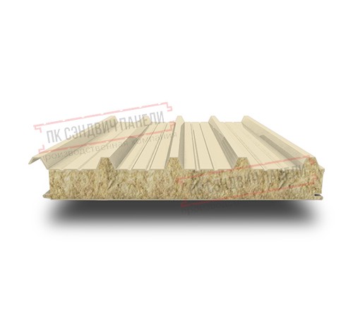 Сэндвич панели кровельные с минеральной ватой, ширина 1200 мм, толщина 120 мм, 0.5/0.5, RAL1015