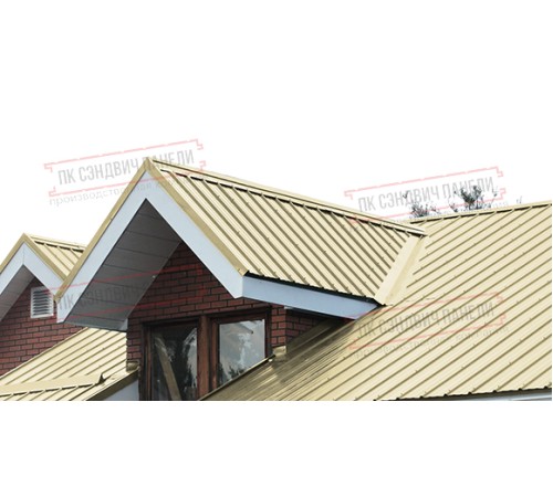 Сэндвич панели кровельные с пенополистиролом, ширина 1200 мм, толщина 50 мм, 0.5/0.5, RAL1014