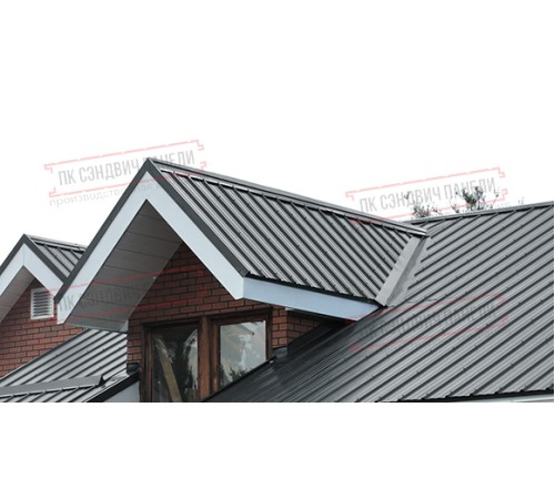 Сэндвич панели кровельные с минеральной ватой, ширина 1200 мм, толщина 250 мм, 0.5/0.5, RAL7011