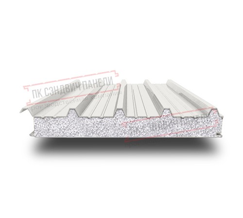 Сэндвич панели кровельные с пенополистиролом, ширина 1200 мм, толщина 60 мм, 0.5/0.5, RAL9010