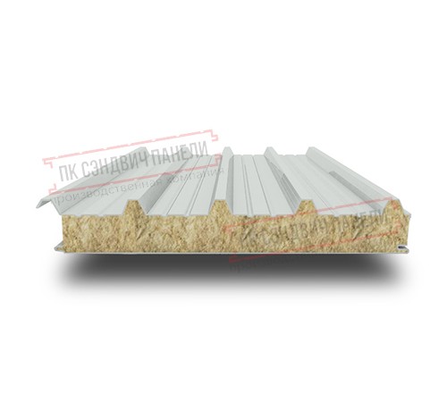 Сэндвич панели кровельные с минеральной ватой, ширина 1200 мм, толщина 60 мм, 0.5/0.5, RAL7035