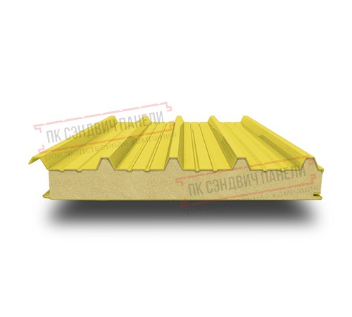 Сэндвич панели кровельные с пенополиизоциануратом, ширина 1200 мм, толщина 100 мм, 0.5/0.5, RAL1018