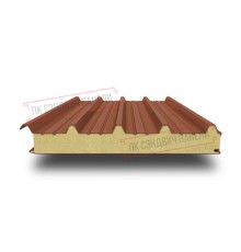 Сэндвич панели кровельные с пенополиуретаном, ширина 1200 мм, толщина 150 мм, 0.5/0.5, RAL 8004