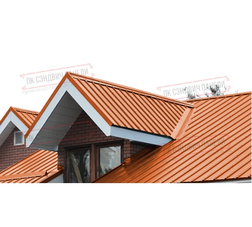 Сэндвич панели кровельные с пенополистиролом, ширина 1000 мм, толщина 40 мм, 0.5/0.5, RAL2004