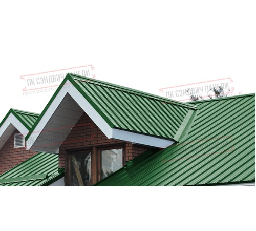 Сэндвич панели кровельные с минеральной ватой, ширина 1200 мм, толщина 160 мм, 0.5/0.5, RAL6002