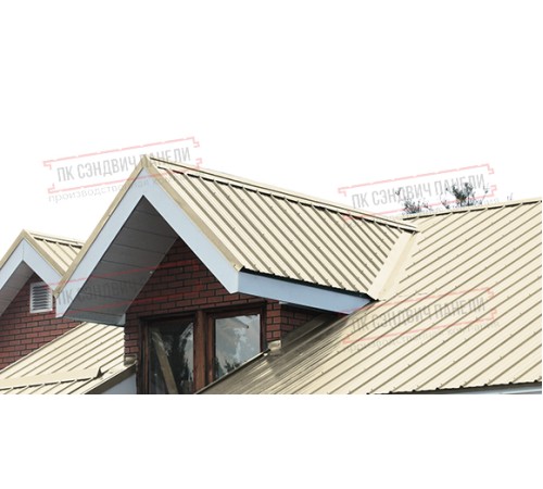 Сэндвич панели кровельные с пенополистиролом, ширина 1200 мм, толщина 10 мм, 0.5/0.5, RAL1015