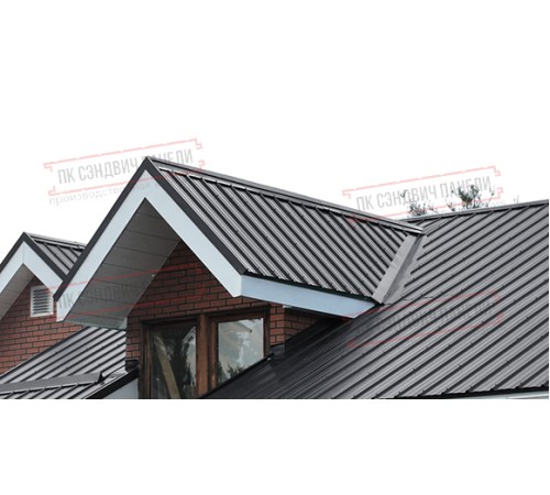 Сэндвич панели кровельные с пенополистиролом, ширина 1000 мм, толщина 140 мм, 0.5/0.5, RAL7024